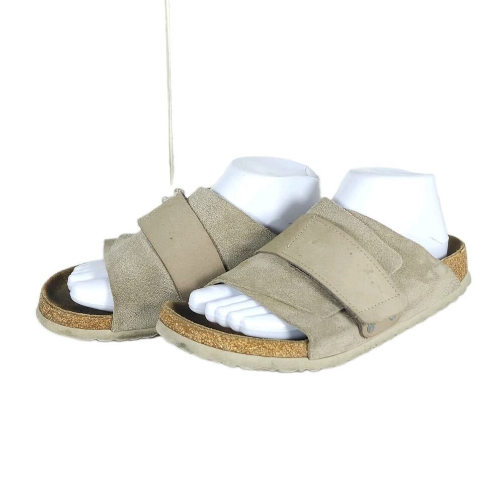 Birkenstock Women's Kyoto US8 EU39 Taupe Suede Nubuck Slip-On Slide sandals